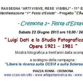 Invito Mostra retrospettiva di Luigi Dati e dello Studio Fotografico Addati in Piazza Roma Cremona