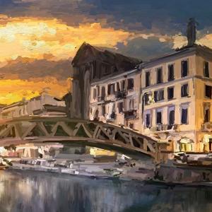 Tramonto su Naviglio, particolare