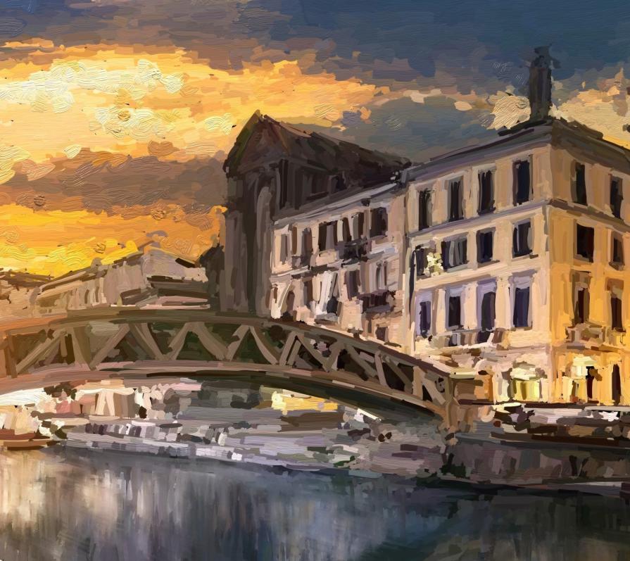 Tramonto su Naviglio, particolare