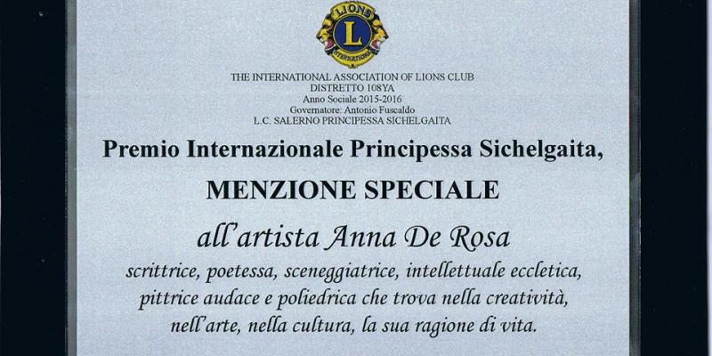 PREMIO LIONS PRINCIPESSA SICHELGAITA 2016