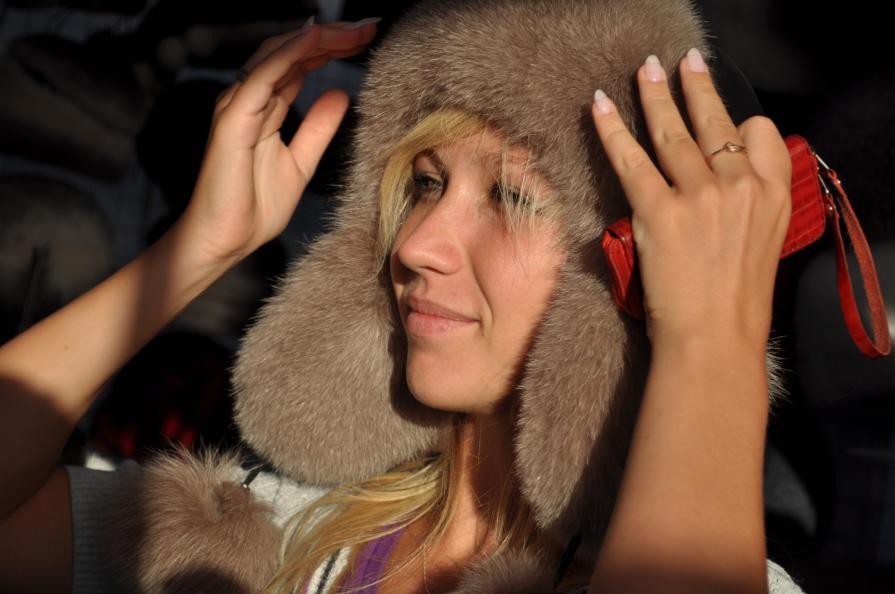 Girl and Fur-Caps