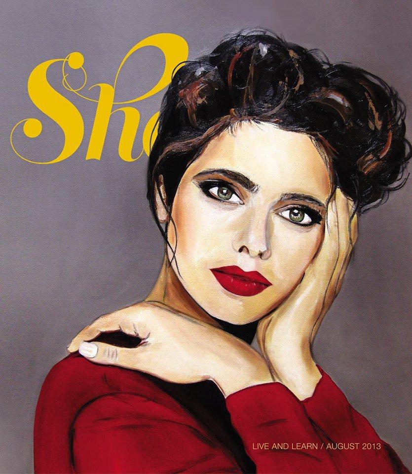 One of my works, Isabella Rossellini for the Cover of the August Issue "She Magazine".