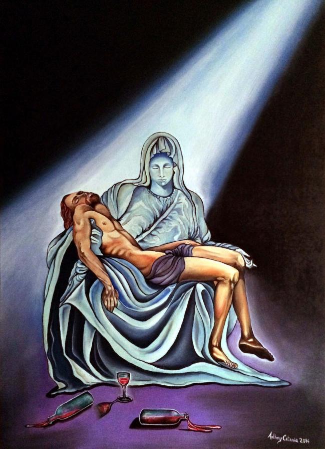 Ebbra Pietà  (Drunk Mercy) - I present you the first painting of the serie "THE IRRIVERENTS".