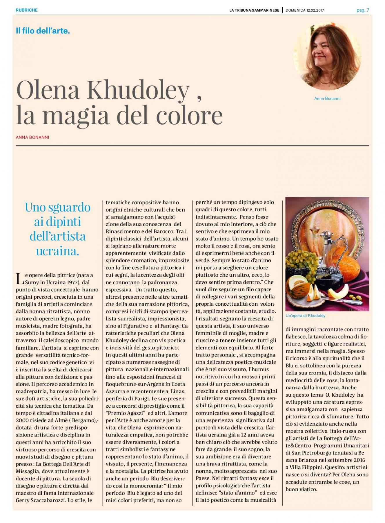 Olena Khudoley, la magia del colore