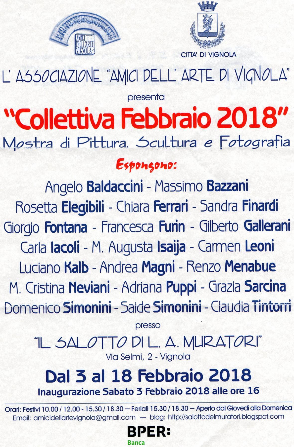 Collettiva Febbraio 2018