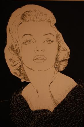 archivio marilyn monroe - smalto e graffette  80x120