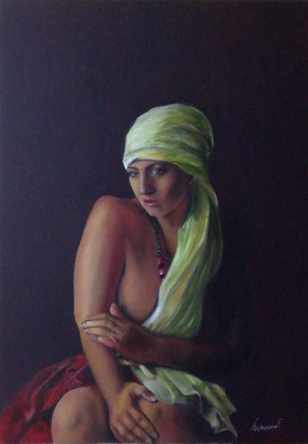 Ragazza con turbante verde