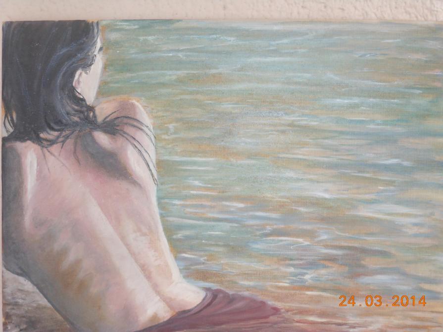 woman in the sea