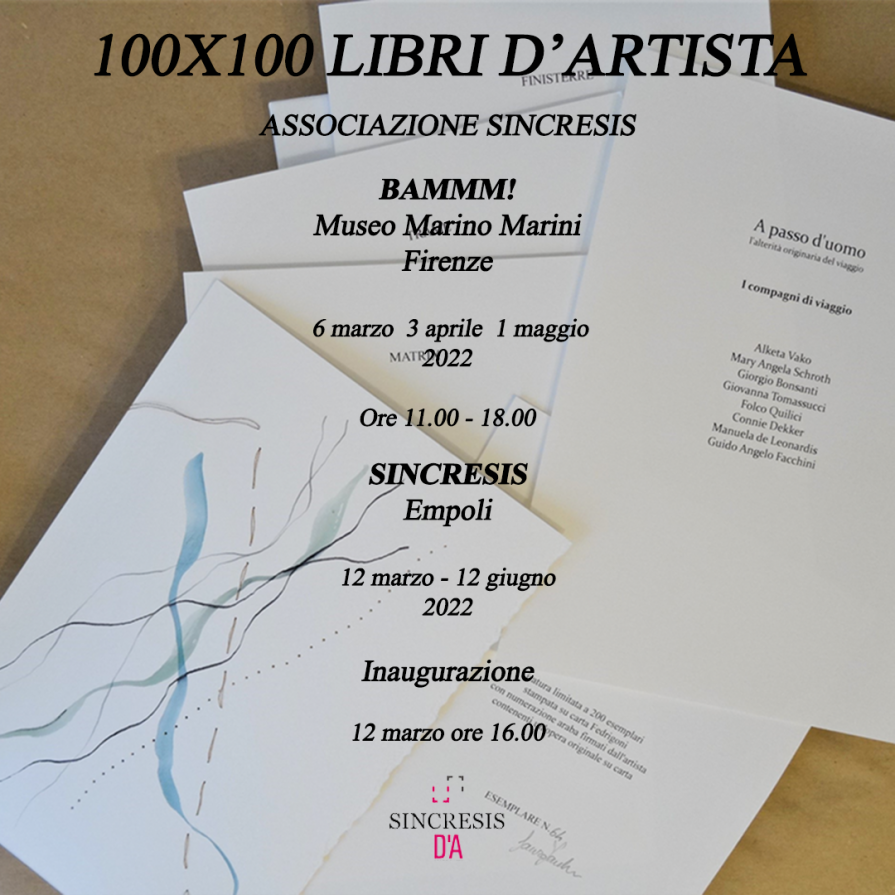 L’associazione Sincresis – D’A Spazio d’arte presenta in anteprima l’esposizione di cento libri d’artista in occasione di BAMMM!, un evento organizzato dal Centro Di in collaborazione con il museo Marino Marini di Firenze