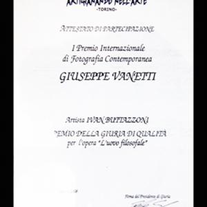 Conferimento del Premio della Giuria di Qualità al Concorso Fotografico "Giuseppe Vanetti"